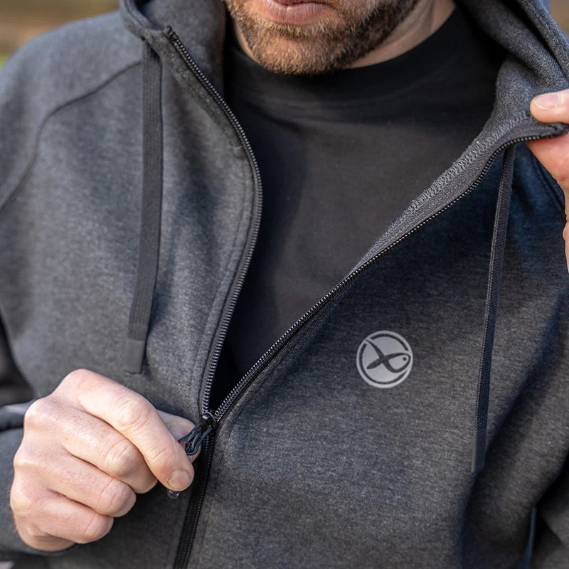 Matrix Charcoal Marl Zip Hoodies